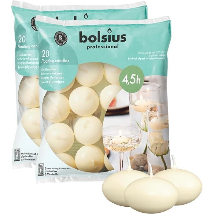 CANDELE GALLEGGIANTI 20PZ IVORY